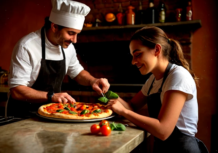 Pizzaiolo condivide segreti durante una lezione individuale